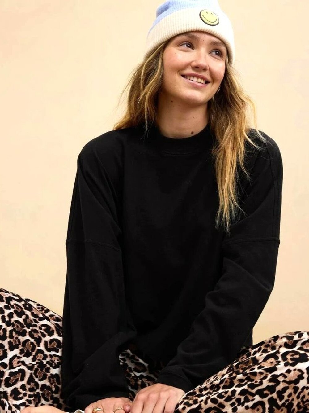 Aerie AE W's Cozy Mock-Neck T-Shirt, Black, XL - New with tag!